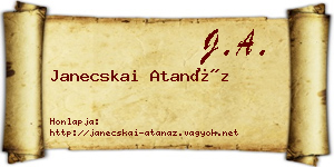 Janecskai Atanáz névjegykártya